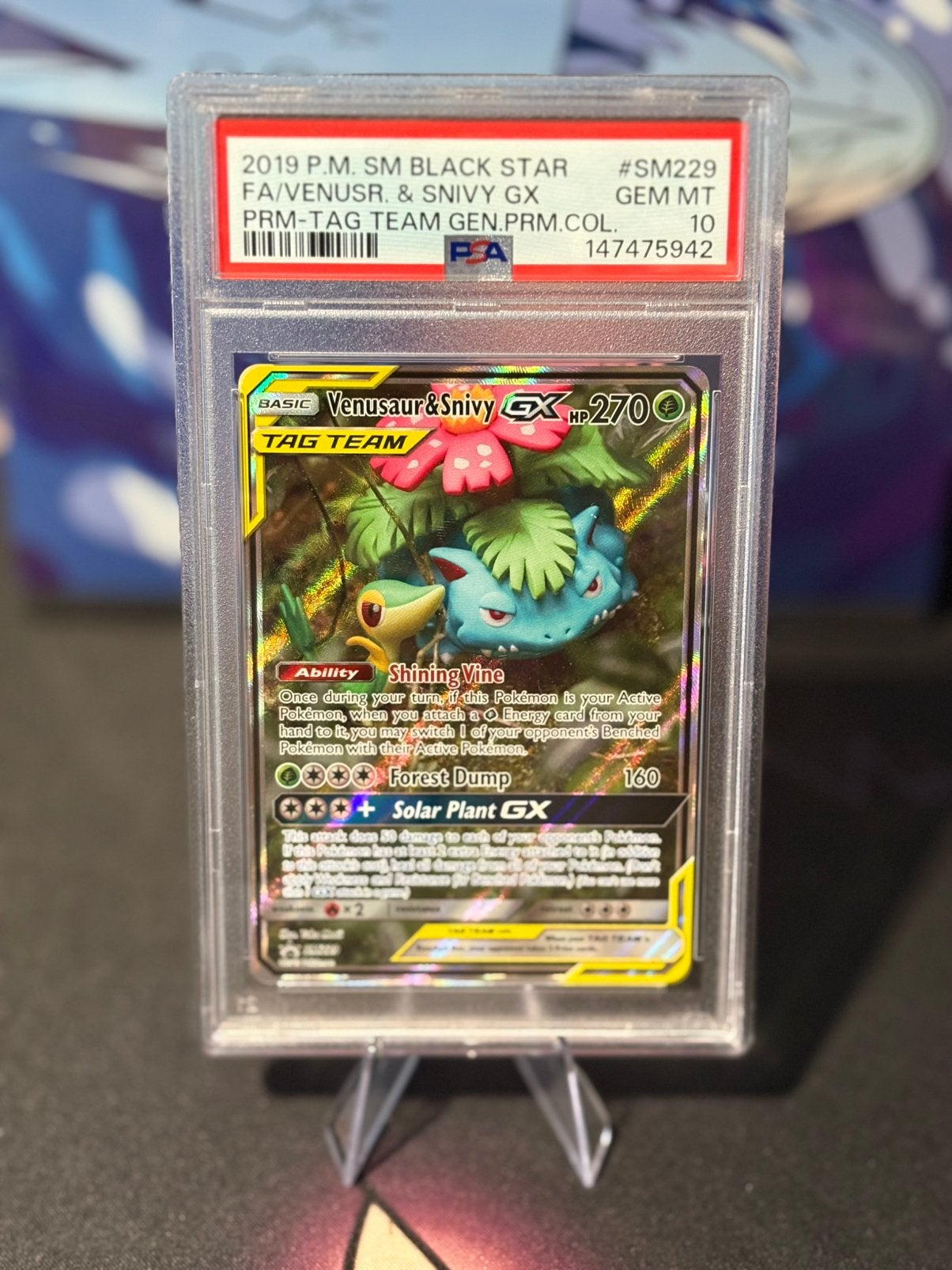 Venusaur & Snivy SM229 PSA 10, Ophalen of Verzenden, Zo goed als nieuw