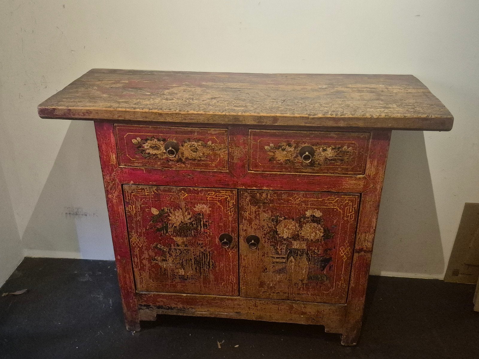 Antieke Chinese kast met handgeschilderde decoraties, Antiek en Kunst, Ophalen