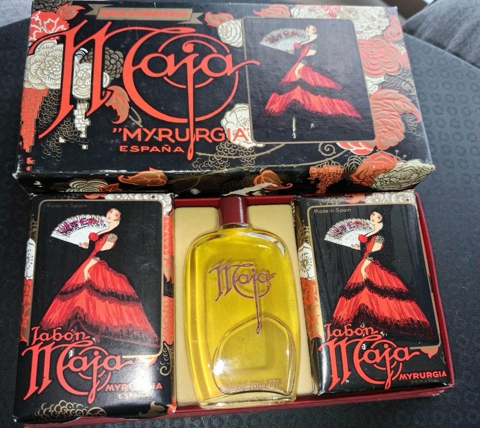 Vintage Maja Myrurgia Zeep en Parfum Set - Made in Spain, Ophalen of Verzenden, Gebruikt