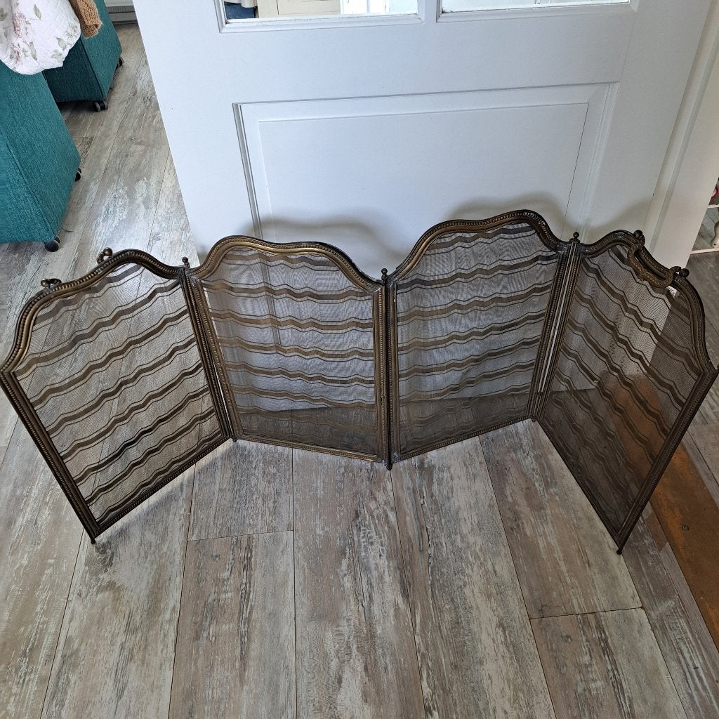 Brocante messing raam/haardscherm., Antiek en Kunst, Ophalen