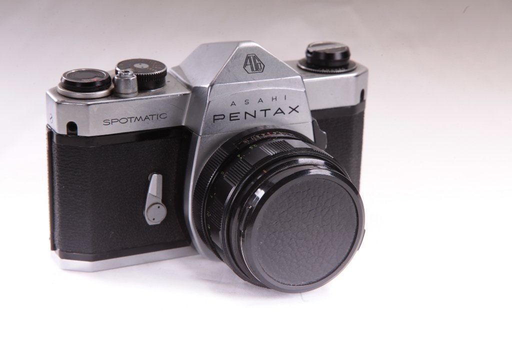 Asahi Pentax Spotmatic Analoge camera met 135mm telelens, Ophalen of Verzenden, Gebruikt, Spiegelreflex, Pentax
