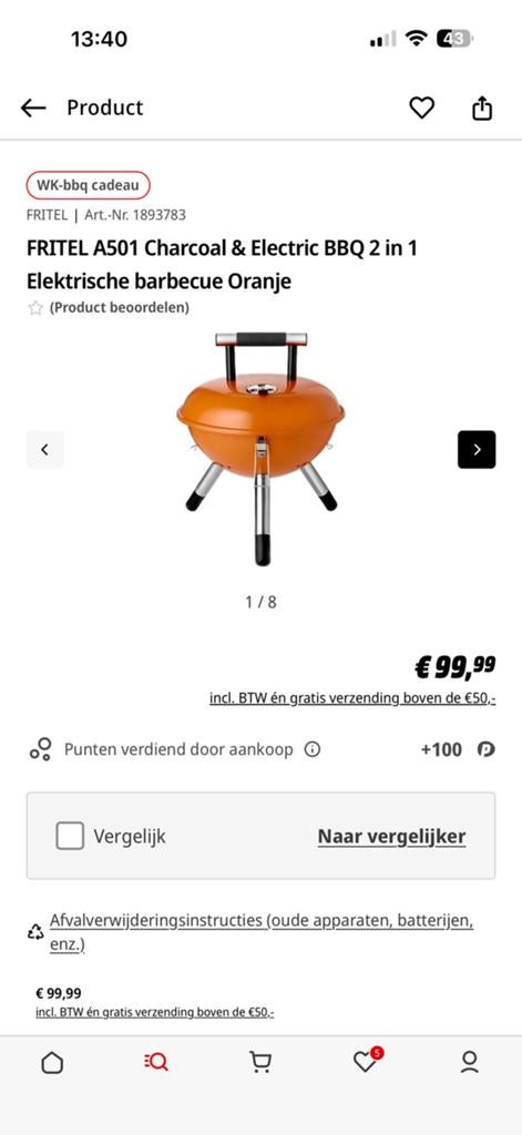 Bbq nieuw in doos!, Ophalen of Verzenden, Zo goed als nieuw