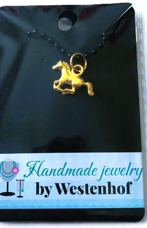 Hanger goud paard stainless steel goldplated, Sieraden, Tassen en Uiterlijk, Kettinghangers, Verzenden, Nieuw, Goud, Overige materialen
