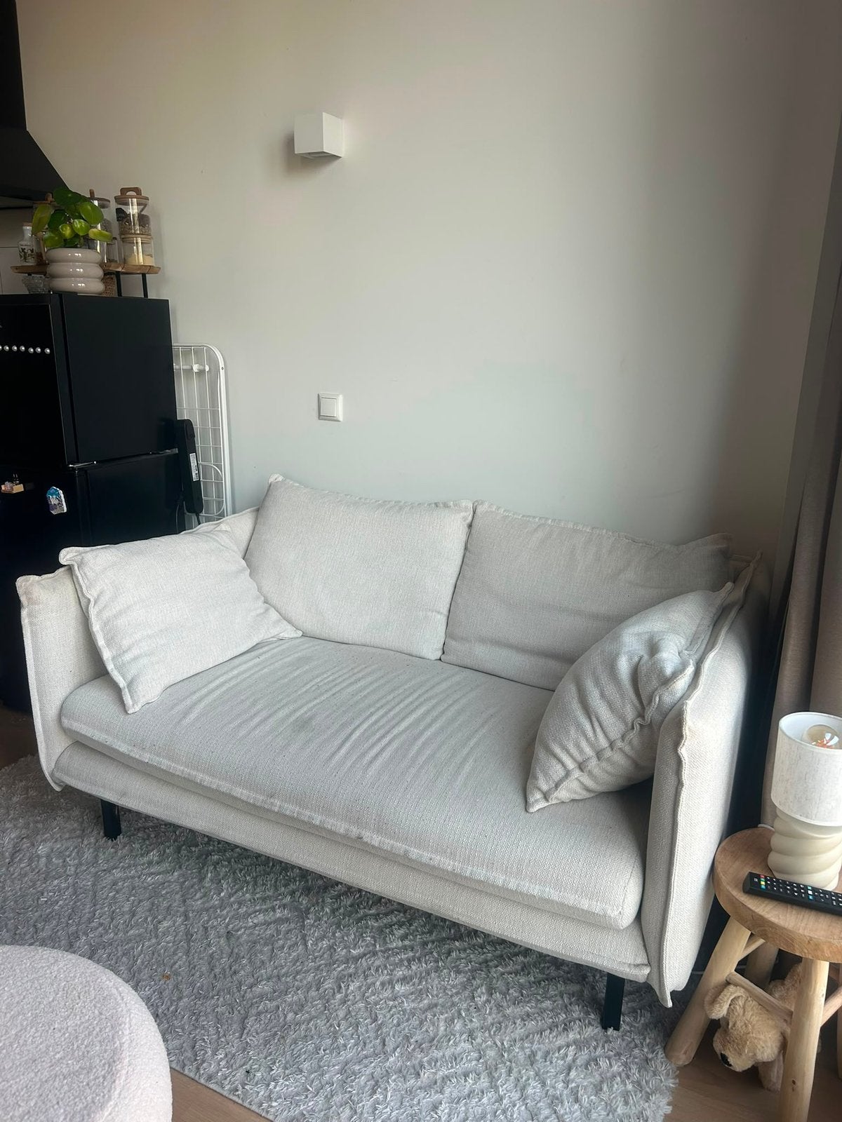 Stoffen bank, Huis en Inrichting, Banken | Sofa's en Chaises Longues, Ophalen of Verzenden, Zo goed als nieuw, 75 tot 100 cm