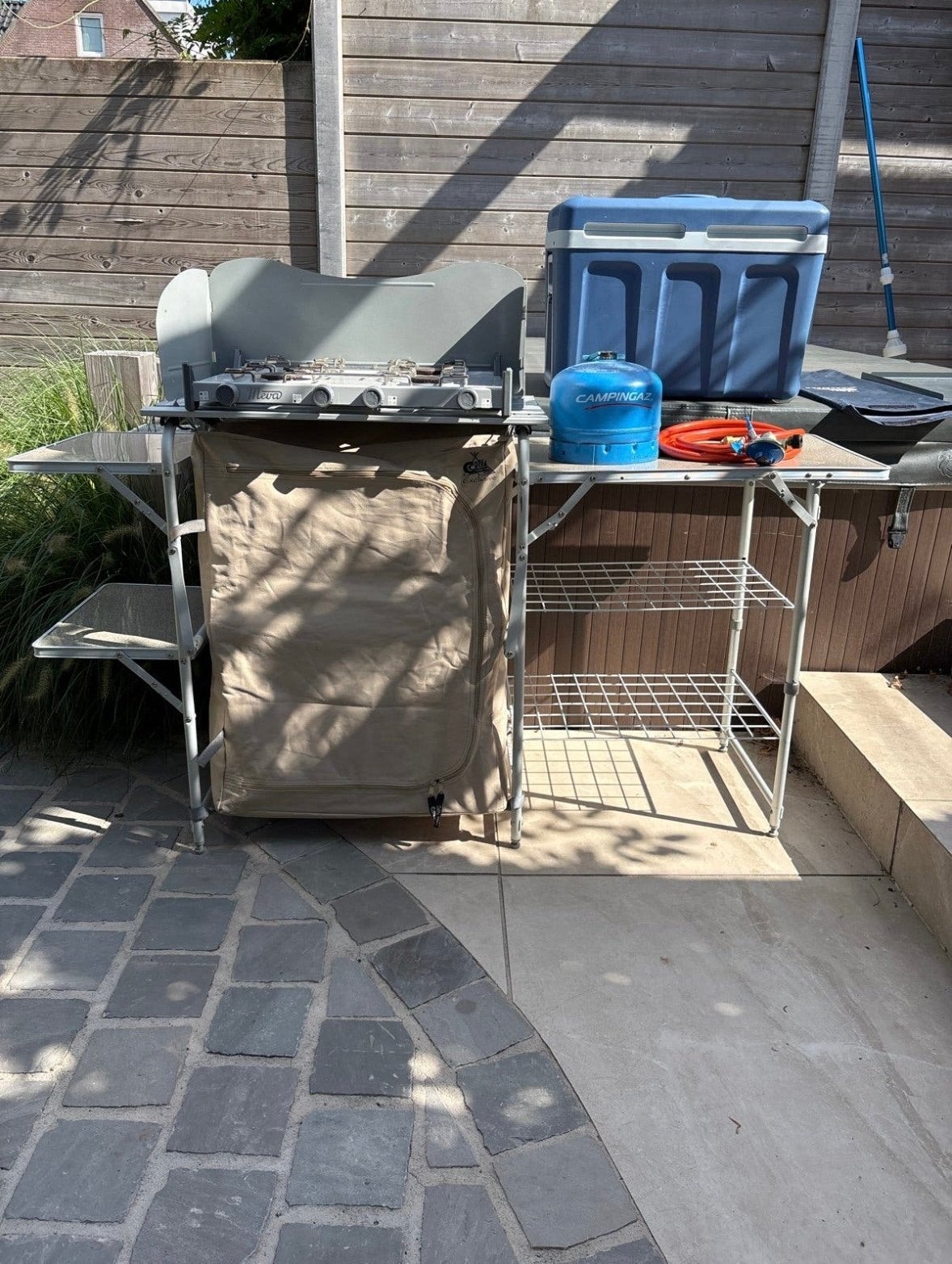 Compacte Campingkeuken met Fornuis en Opbergruimte, Caravans en Kamperen, Ophalen of Verzenden, Gebruikt