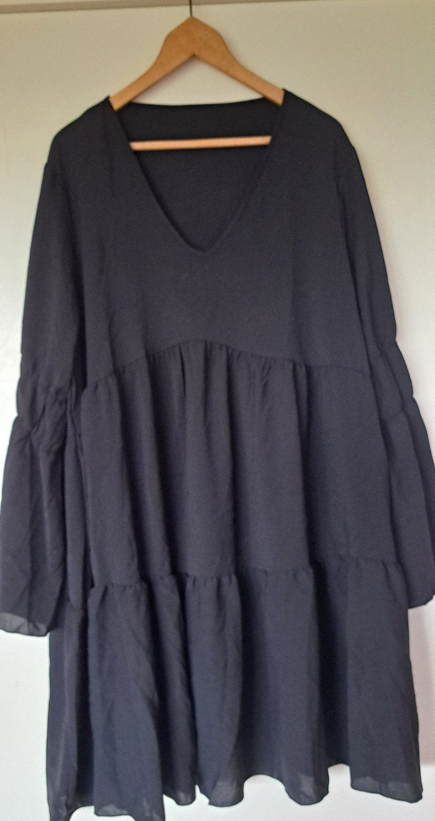 Boho zwart tuniek/ strokenjurk mt 52, Ophalen of Verzenden, Nieuw, Zwart, Jurk