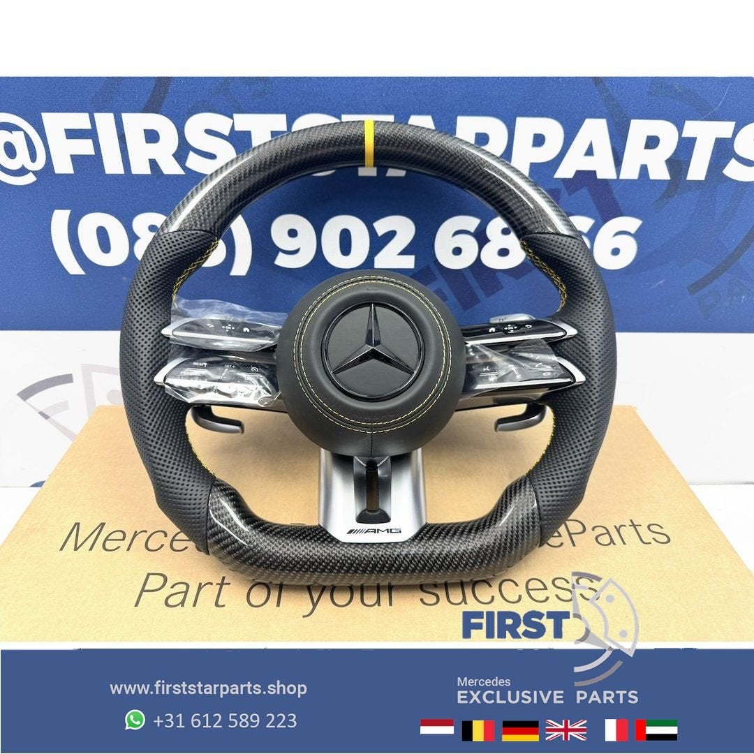 AMG CARBON STUUR + QUICK RESPONS KNOPPEN A35 A45 CLA45 C63 E, Gebruikt, -, Ophalen of Verzenden, -