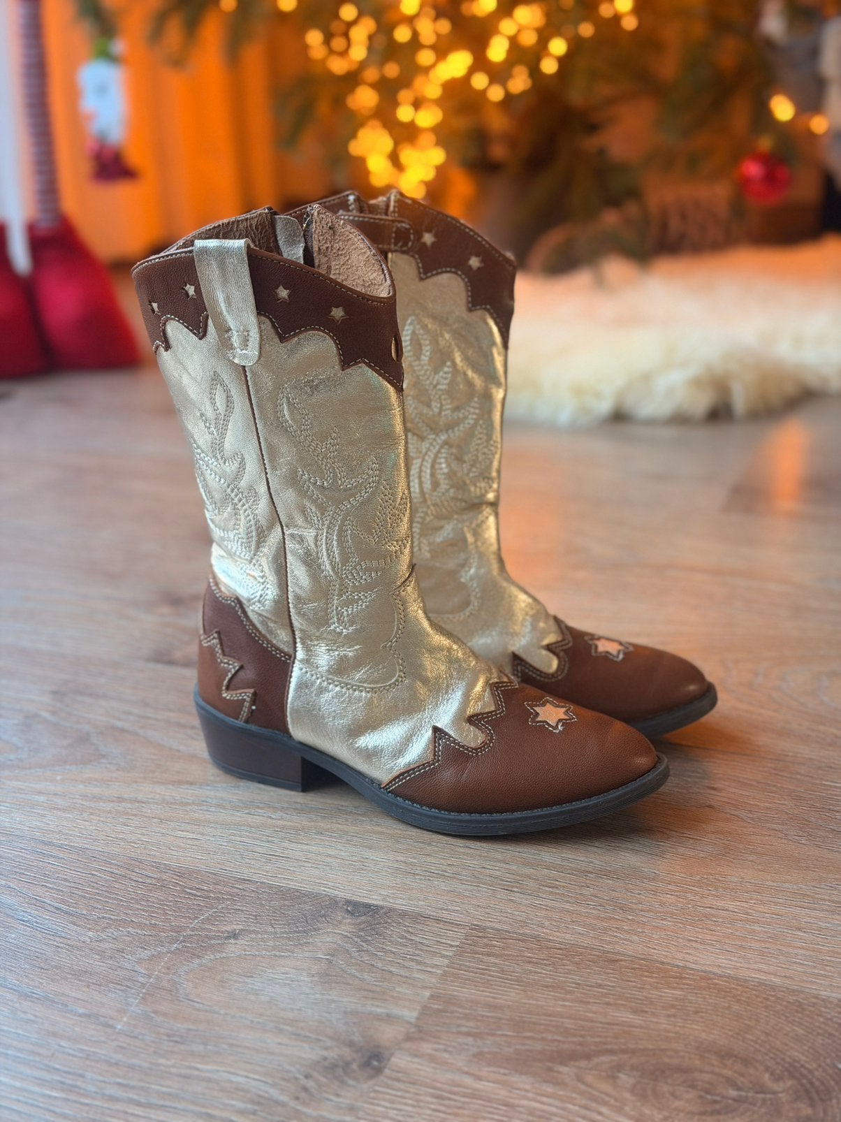 Cowboy larzen maat 34, Ophalen of Verzenden, Zo goed als nieuw, Bruin, Hoge laarzen