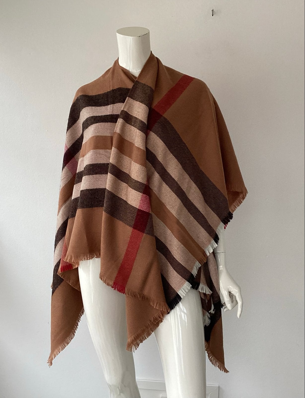 Nieuwe Fraas Omslagdoek - Bruin Geruit, Kleding | Dames, Ophalen of Verzenden, Nieuw, Sjaal