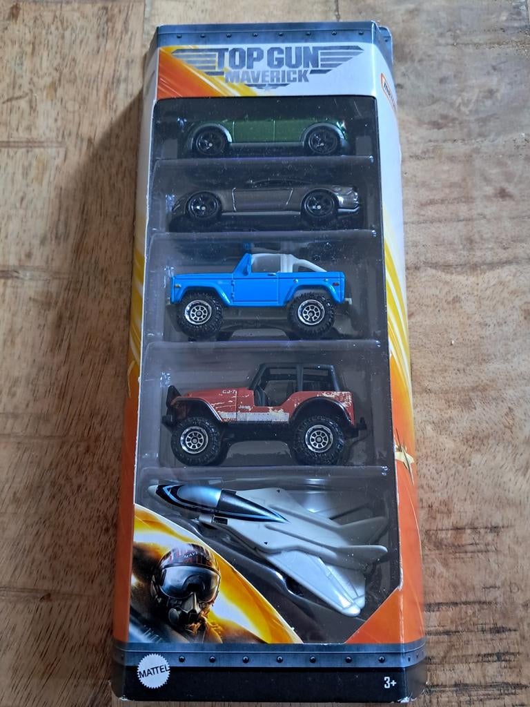 Matchbox Top Gun Maverick 5 pack Ford Jeep Mini Swing Wing, Ophalen of Verzenden, Nieuw, Auto