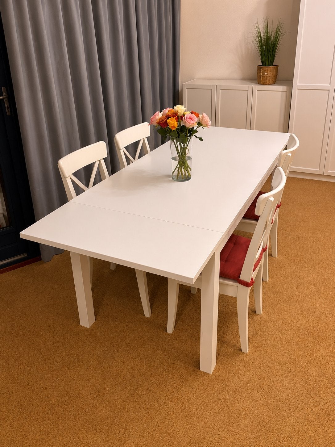 IKEA Laneberg eettafel met 4 stoelen - Gebruikt, Huis en Inrichting, Tafels | Eettafels, Ophalen, Gebruikt, 50 tot 100 cm, Vier personen