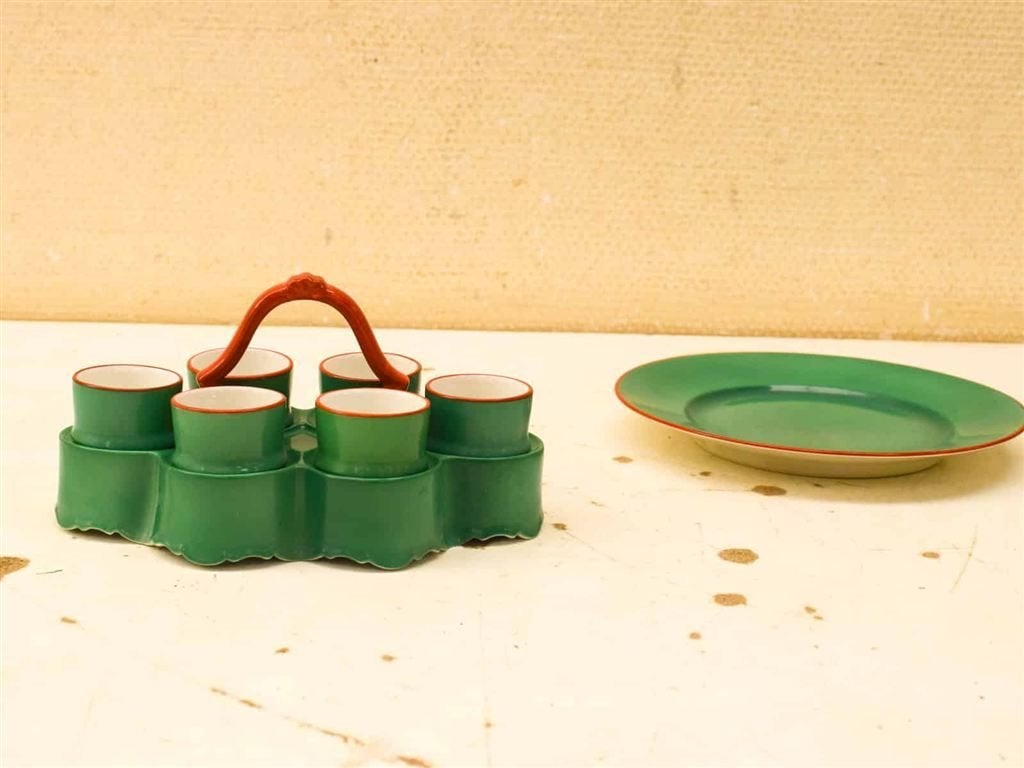 Vintage 8 delig snackschaal/pindaschaal 53569