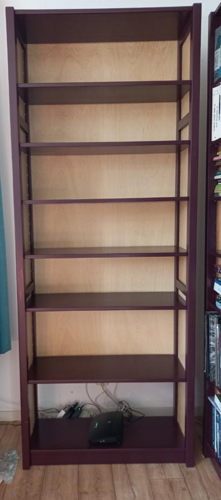 Lundia boekenkast. Bordeau-rood geverfd met grenen panelen., Huis en Inrichting, Ophalen, Met plank(en), Gebruikt, 200 cm of meer