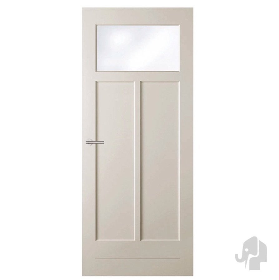 Paneeldeur met klein glas stomp | Glas mee te bestellen, Niet ingevuld, 80 tot 100 cm, Binnendeur, Niet ingevuld