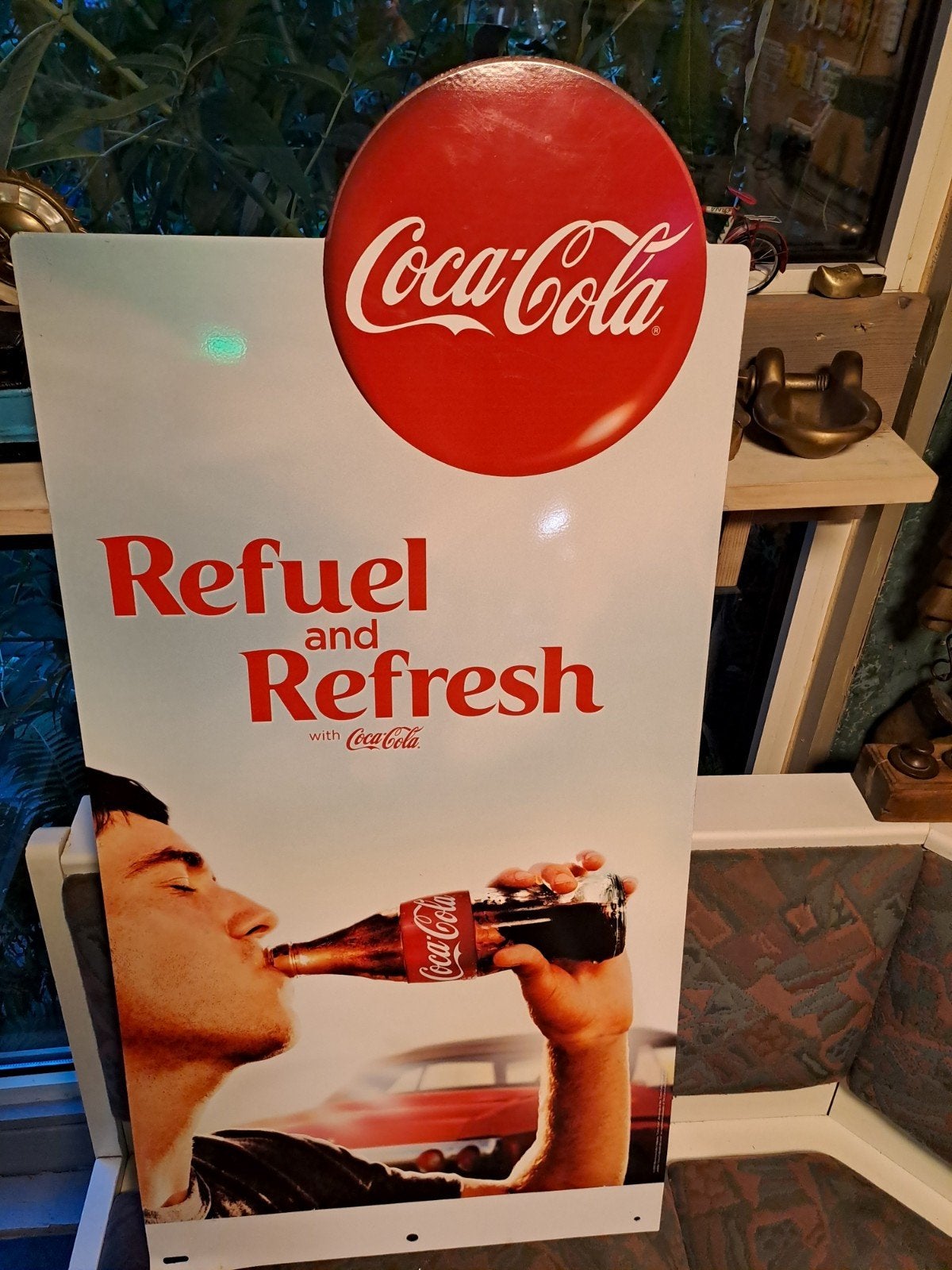 Groot metalen dubbel zijdig Coca-Cola bord, Verzamelen, Merken en Reclamevoorwerpen, Ophalen of Verzenden, Reclamebord