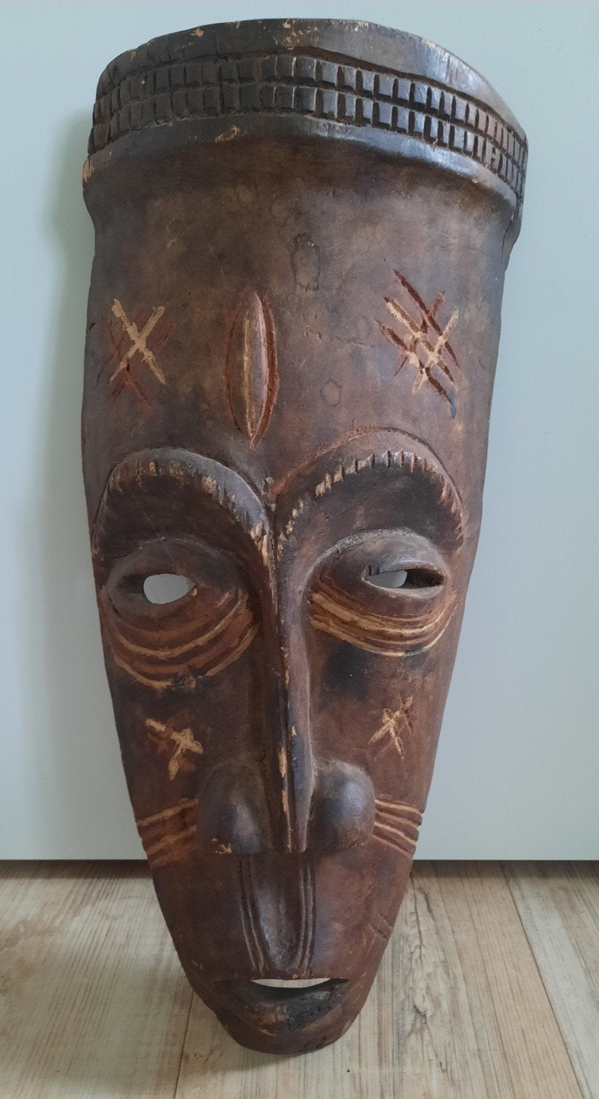 Groot houten handgemaakt West Afrikaans masker, Hout, Afrika, Masker, Handgemaakt