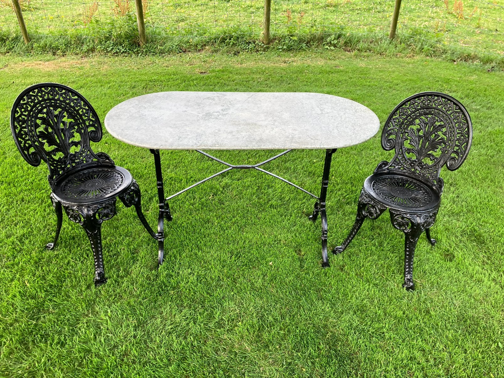 Gietijzeren bistroset tuinset 3-delig, Overige materialen, Gebruikt, Stoel, Tuinset