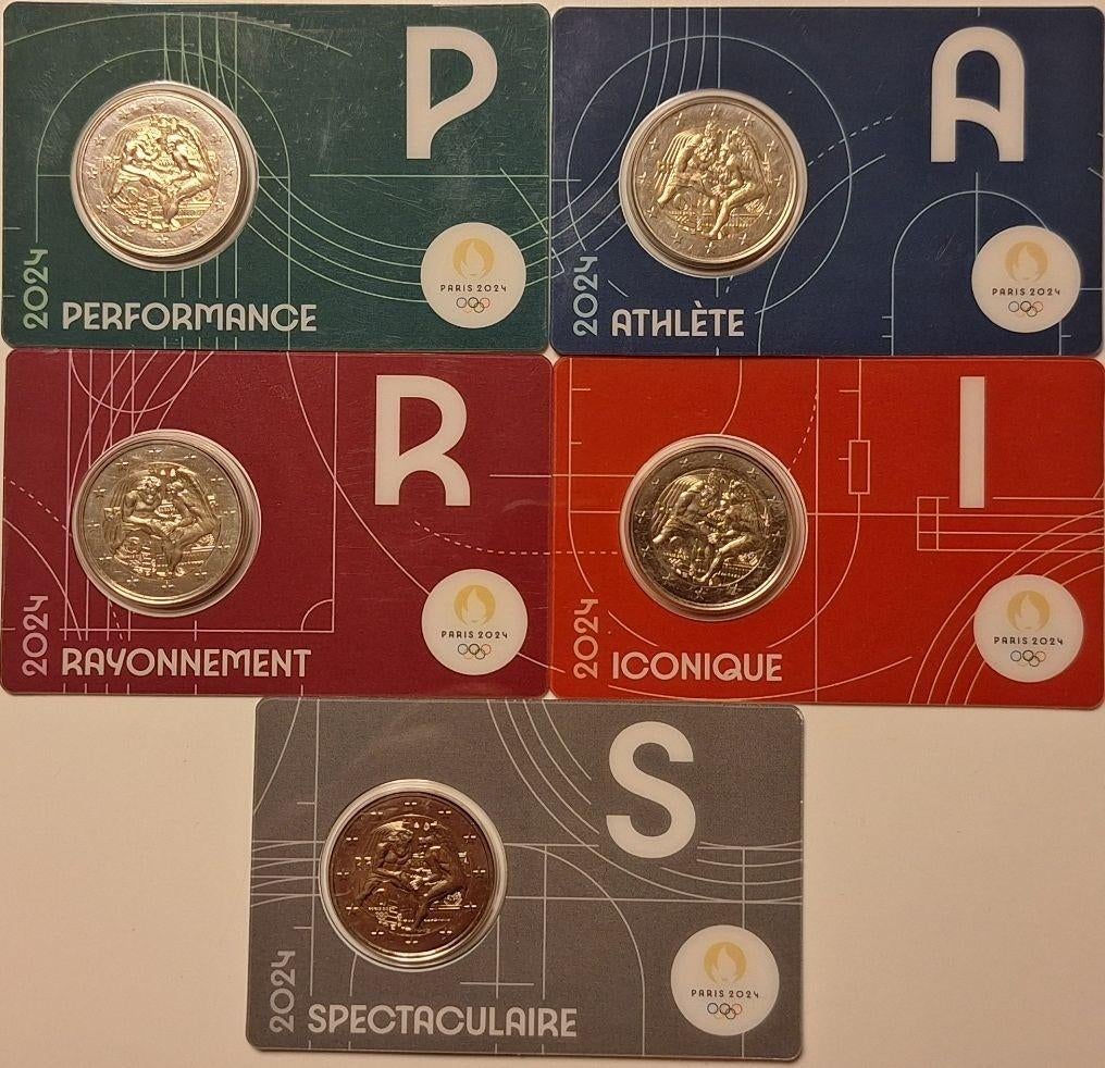 Frankrijk coincard serie 2024 - Olympische Spelen 2024, Verzenden, Frankrijk, 10 euro, Setje