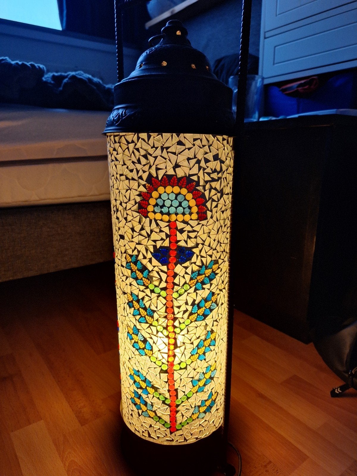 Indiase lamp van mozaiek glas, Ophalen, Glas