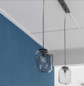 Moderne glazen hanglampen voor woonkamer - set van 2, Ophalen, 50 tot 75 cm, Modern, Industrieel, Minimalistisch, Zo goed als nieuw