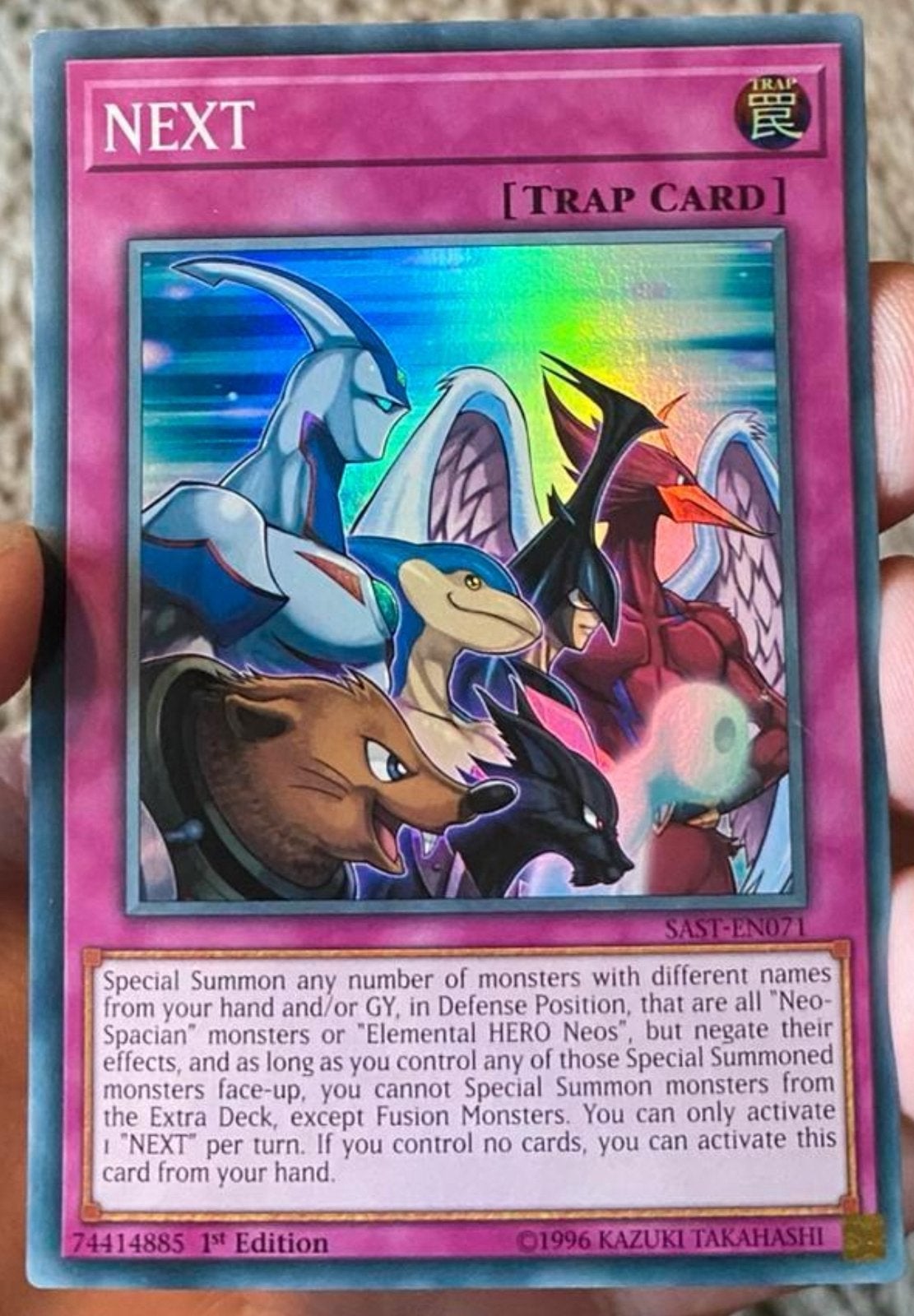 Yu-Gi-Oh! NEXT SAST 1st Edition !, Ophalen of Verzenden, Zo goed als nieuw, Losse kaart, Foil