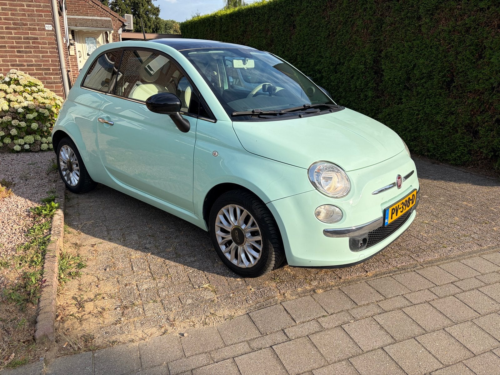 Fiat 500 1.2 C 2015 Groen, Auto's, Fiat, Particulier, ABS, Airbags, Airconditioning, Alarm, Android Auto, Bluetooth, Boordcomputer