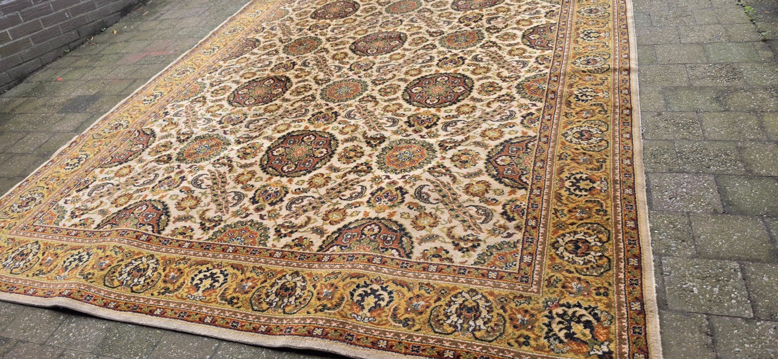 prachtig groot vintage groen Perzisch tapijt 300x200!, Perzisch, 200 cm of meer, Ophalen of Verzenden, Zo goed als nieuw