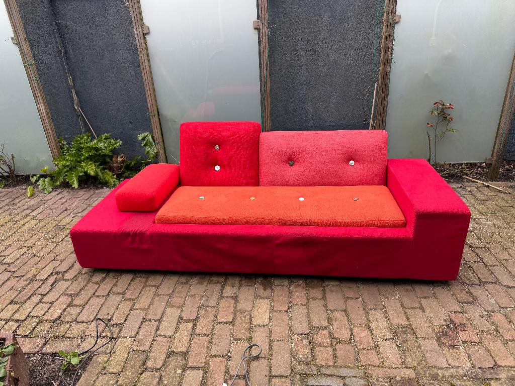 Poldersofa Hella Jongerius XS Vitra Rood, Ophalen, Dutch Design vintage Icoon. Hella Jongerius Moooi, Driepersoons, 75 tot 100 cm