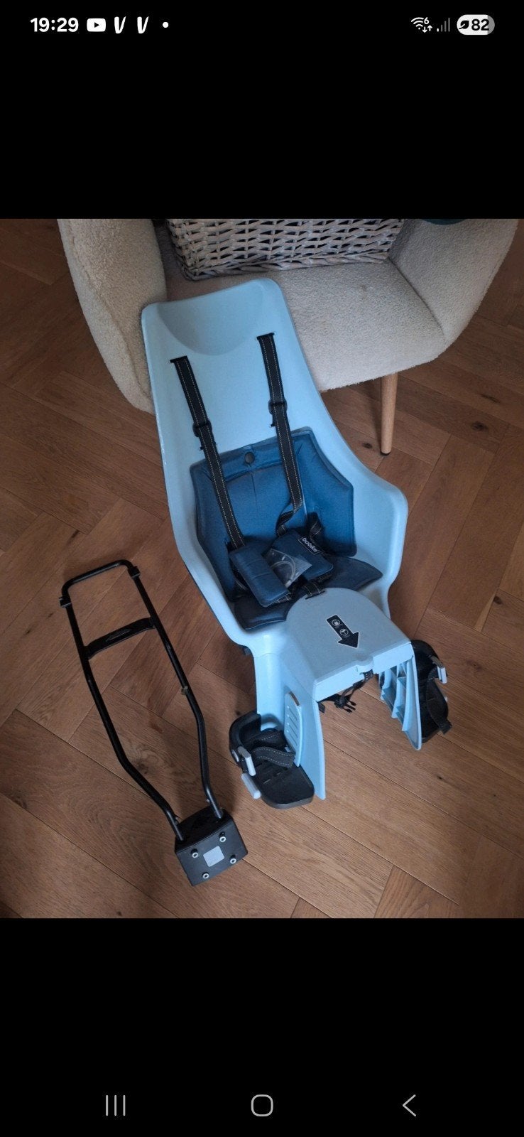 Bobike voorzitje in blauw met bevestigingsbeugel, Ophalen of Verzenden