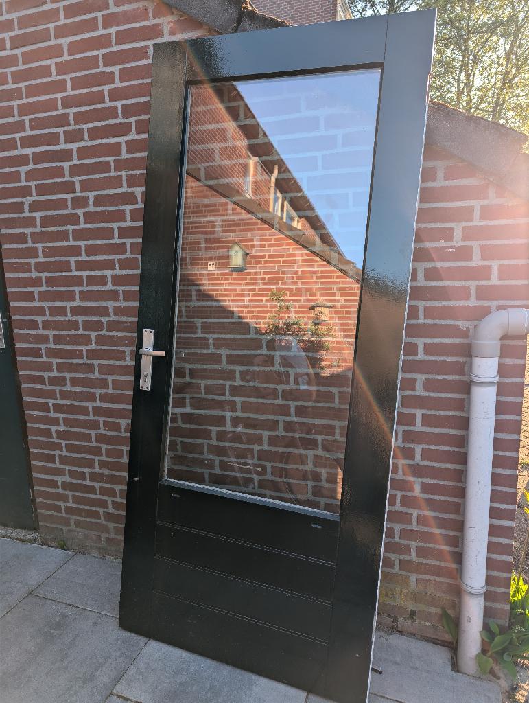 Hardhouten achterdeur, Doe-het-zelf en Verbouw, Deuren en Horren, Ophalen, Gebruikt, 80 tot 100 cm, Buitendeur