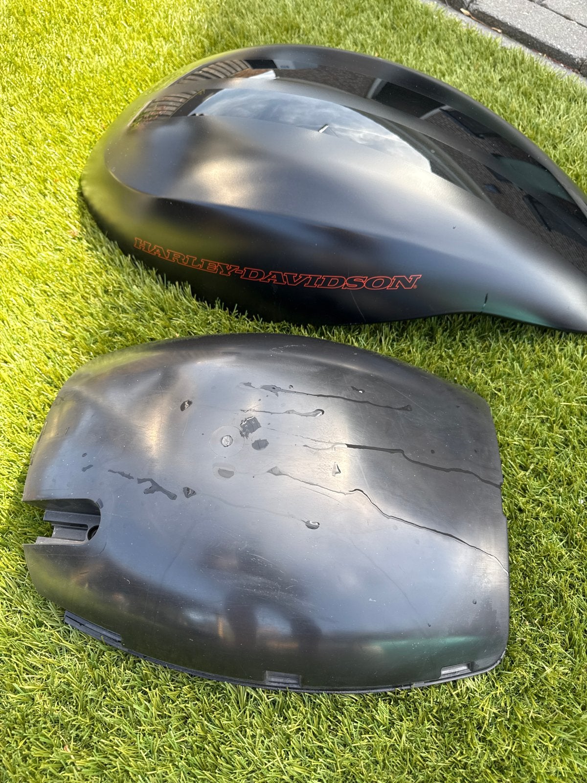 Harley-Davidson brandstoftank en afdekplaat, Ophalen, Gebruikt