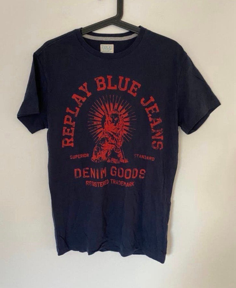 Replay heren t-shirt, maat M, Kleding | Heren, Verzenden, Zo goed als nieuw, Maat 48/50 (M), Blauw