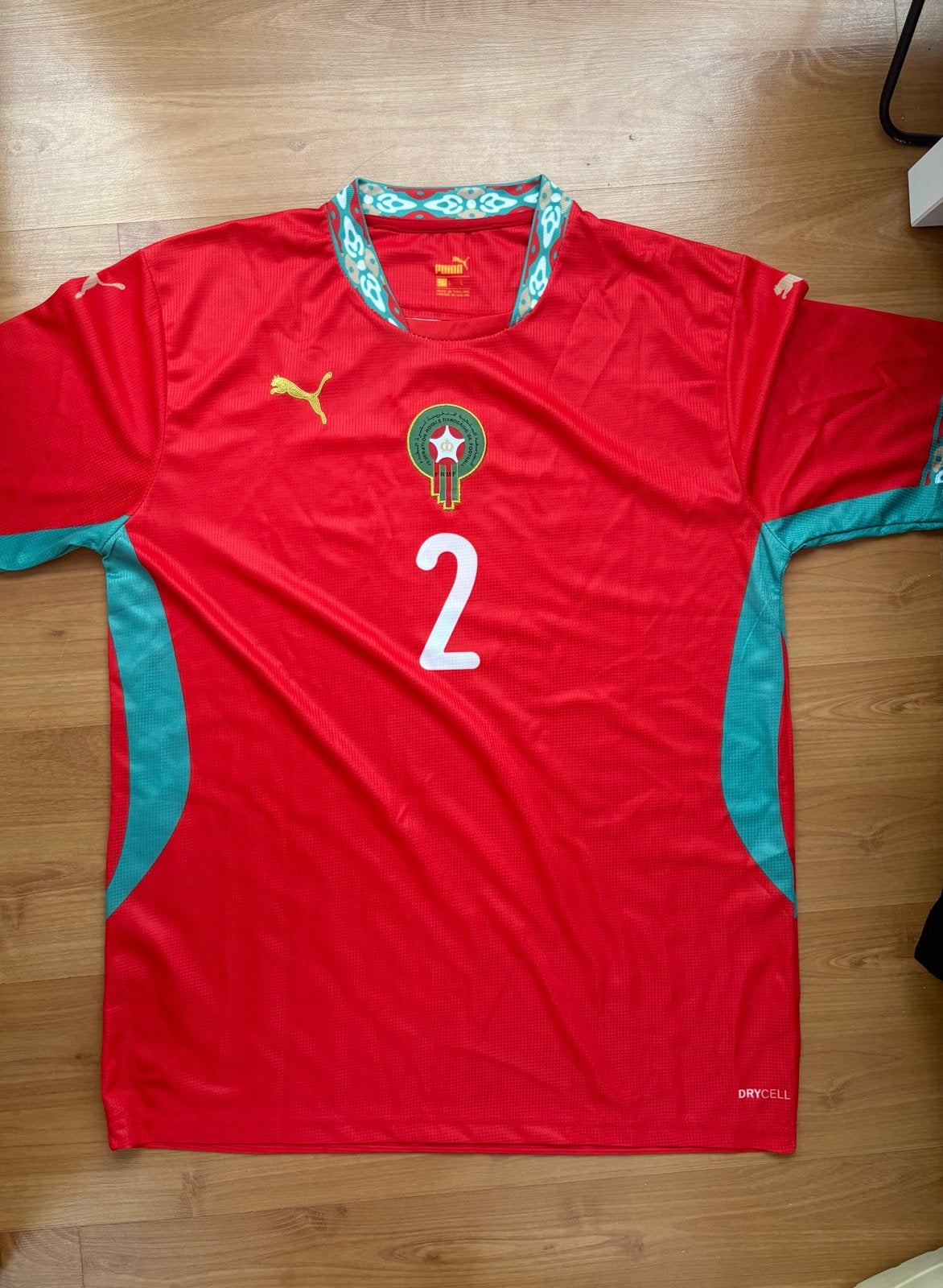 Marokko thuisshirt Hakimi #2 - Maat L, Kleding | Heren, Maat 52/54 (L), Ophalen of Verzenden, Zo goed als nieuw, Voetbal