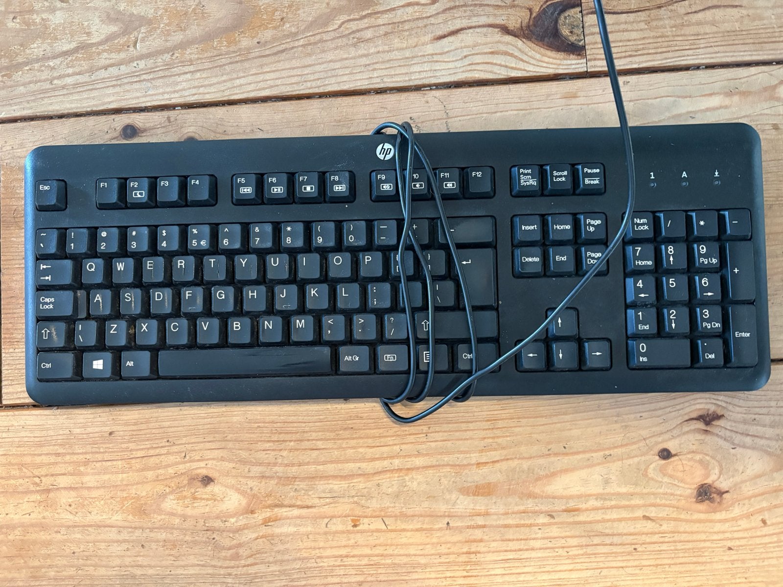 HP KU-1156 USB-bedraad Toetsenbord - Qwerty, Computers en Software, Toetsenborden, Gebruikt, Ophalen of Verzenden, Qwerty, Numeriek gedeelte