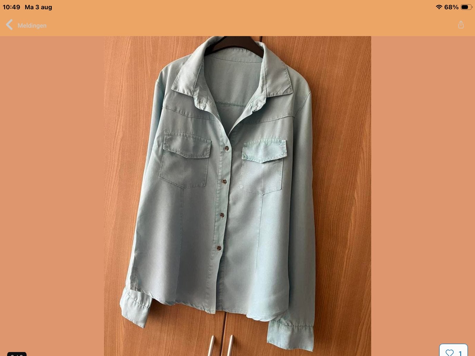Lichtblauwe blouse mt, M., Verzenden, Zo goed als nieuw, Maat 38/40 (M), Blauw
