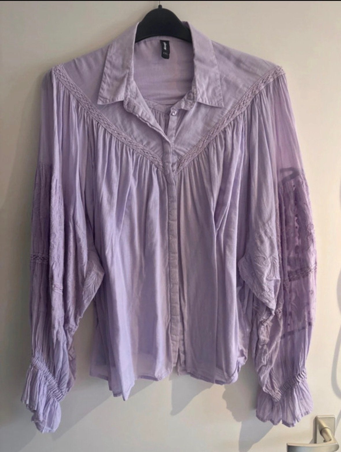 Eksept lila blouse met borduursels - Maat XXL, Ophalen of Verzenden, Zo goed als nieuw, Maat 46/48 (XL) of groter, Paars