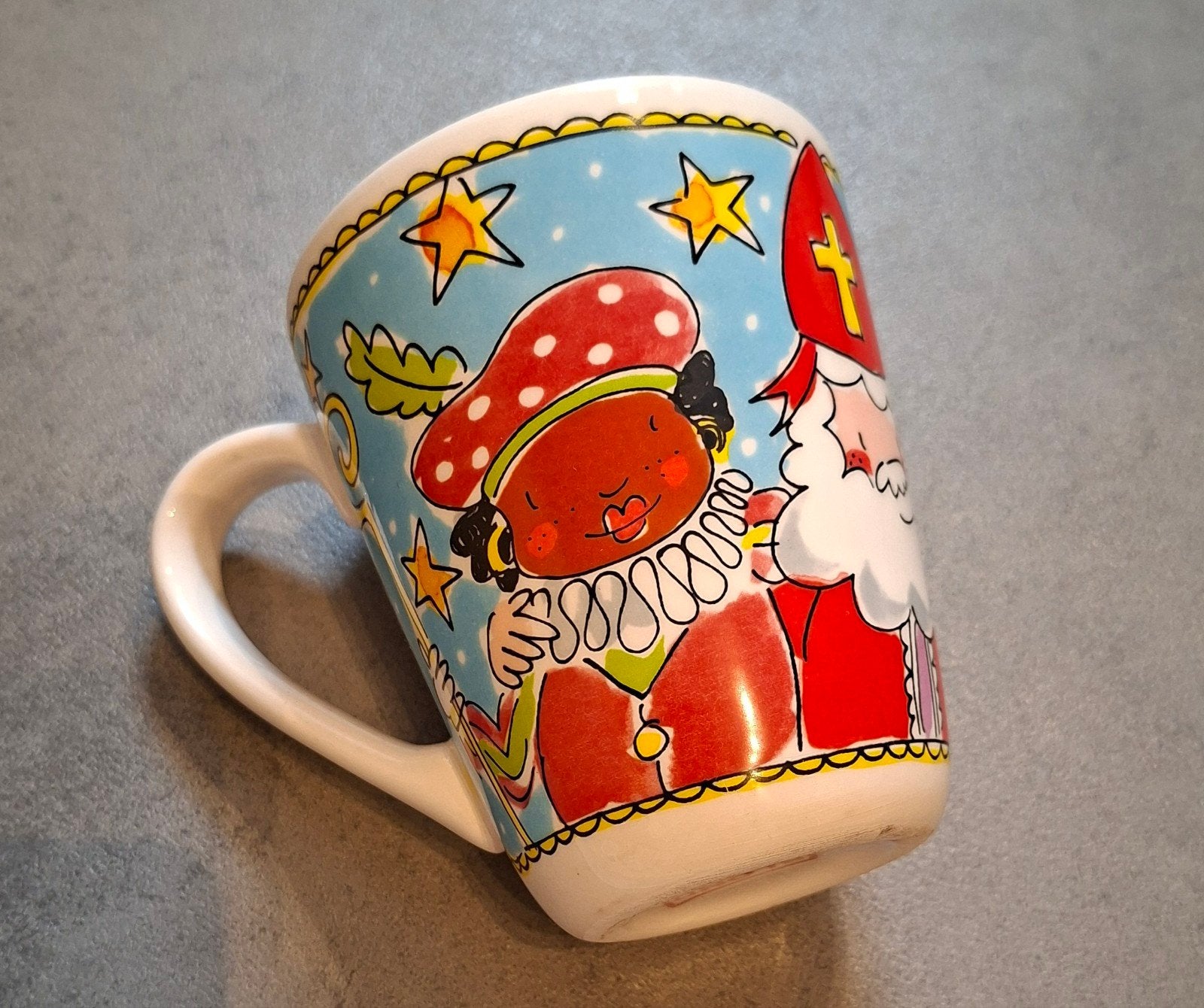 Blond Amsterdam mok Sinterklaas met piet, Ophalen of Verzenden, Zo goed als nieuw, Kop(pen) en/of Schotel(s), Aardewerk