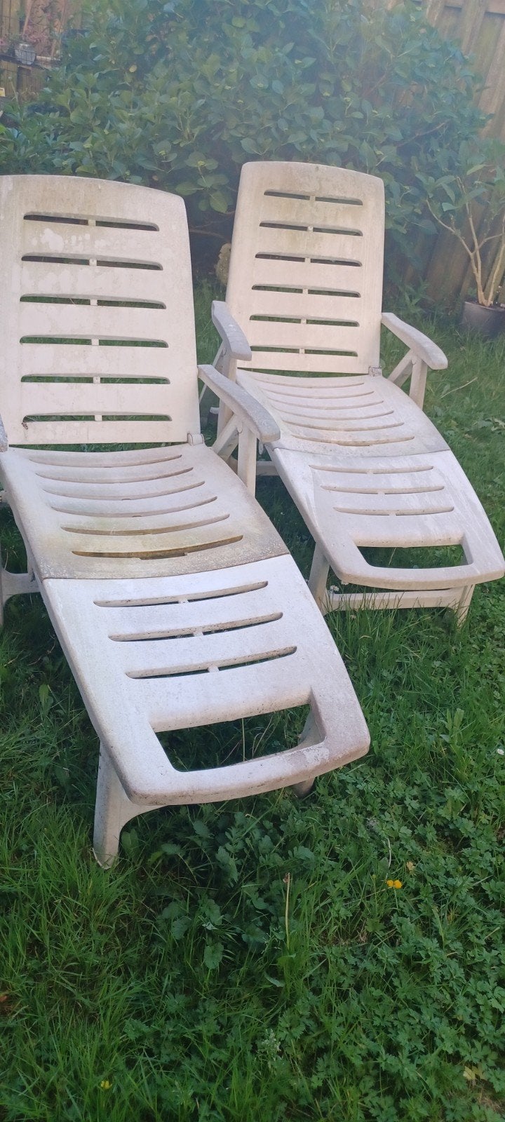 2 ligbedden ligbed tuin, Tuin en Terras, Ligbedden, Ophalen, Gebruikt, Kunststof, Verstelbaar