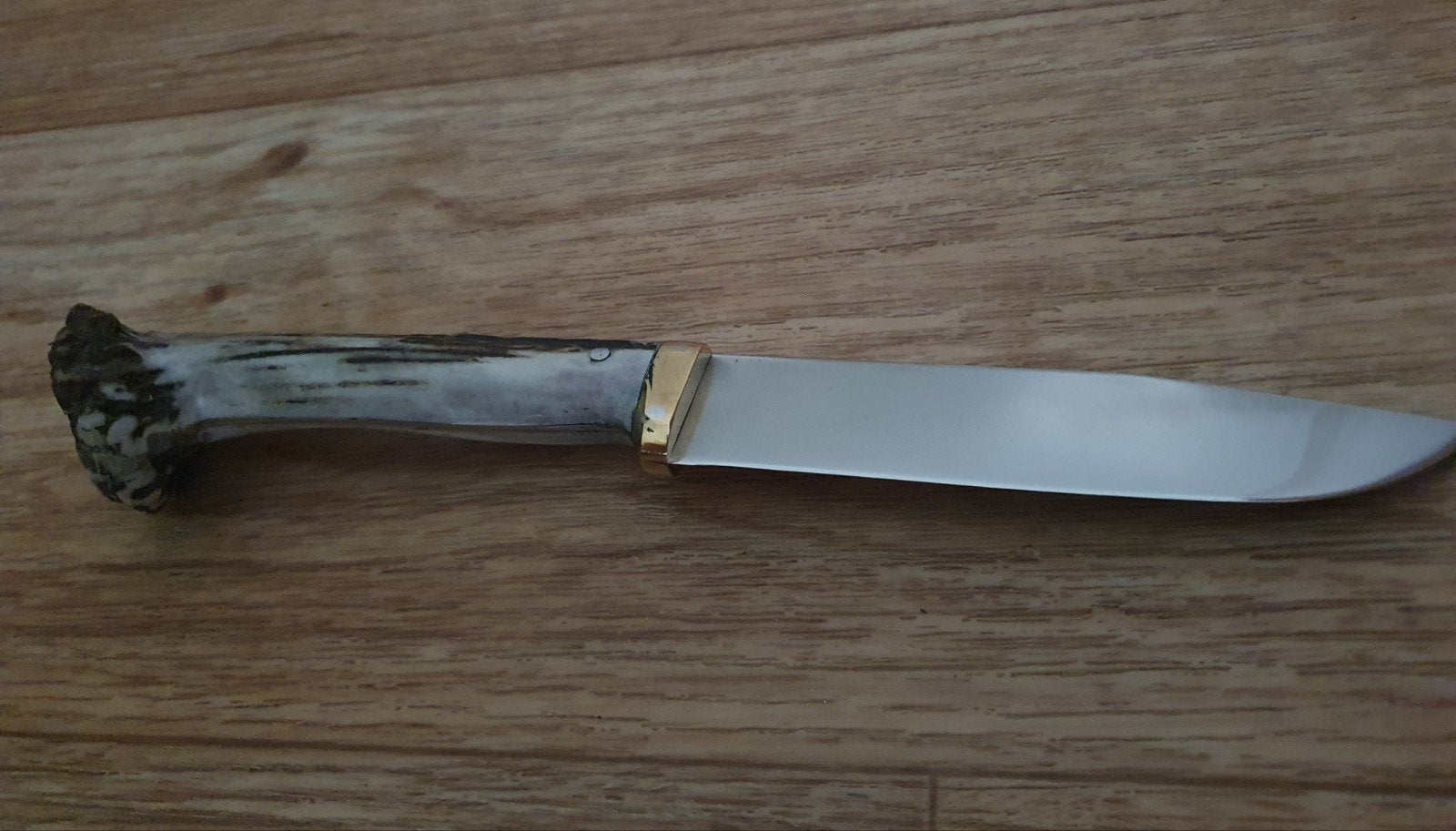 Survivalmes/Jachtmes bushcraft Handgemaakt geweihandvat, Ophalen of Verzenden, Nieuw