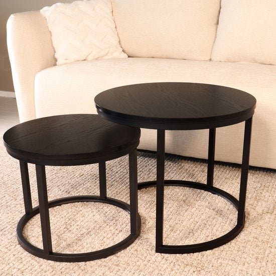 Set van 2 salontafeltjes, Ophalen, Minder dan 50 cm, 50 tot 100 cm, Rond