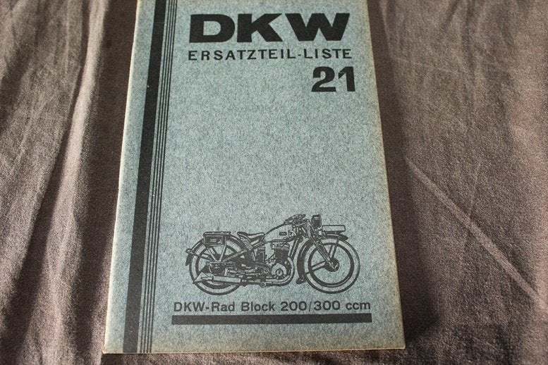DKW Rad Block 200cc 300cc 1931 motorrad ersatzteil liste, Motoren, Ophalen of Verzenden, Overige merken