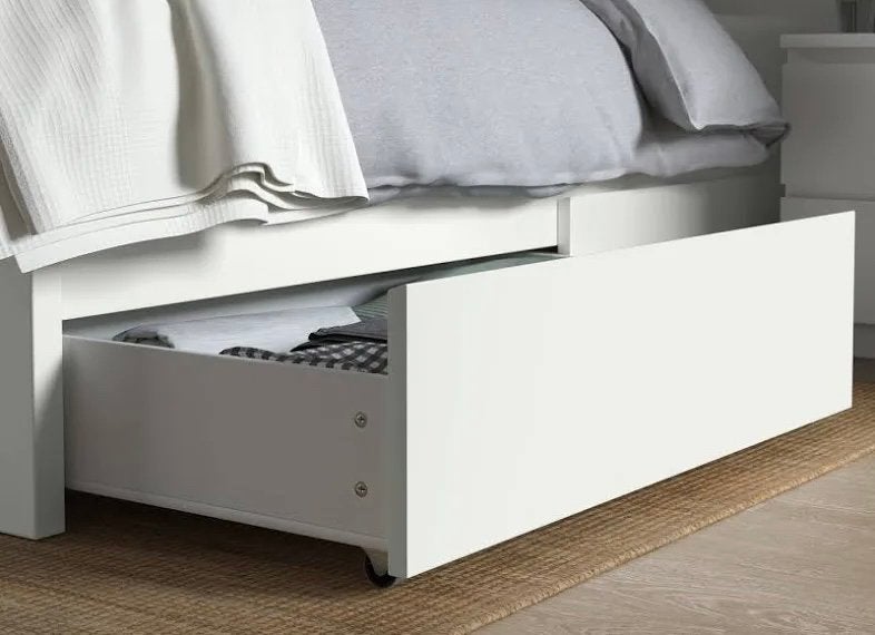 Bed lades Ikea Malm, Huis en Inrichting, Eenpersoons, Wit, Ophalen of Verzenden, Zo goed als nieuw