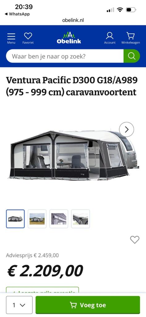 Isabella Ventura Pacific D300 voortent - Zo goed als nieuw, Caravans en Kamperen, Ophalen of Verzenden, Zo goed als nieuw, Polyester