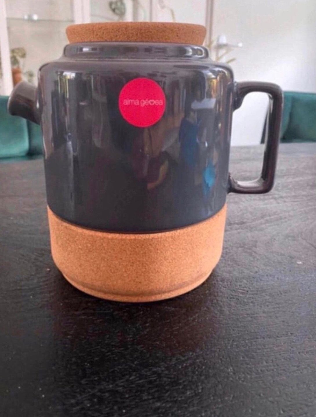 Nieuwe Alma Gemea Theepot - Keramiek met Kurk, Theepot/fluitketel, Nieuw, Ophalen of Verzenden, Steen/keramiek