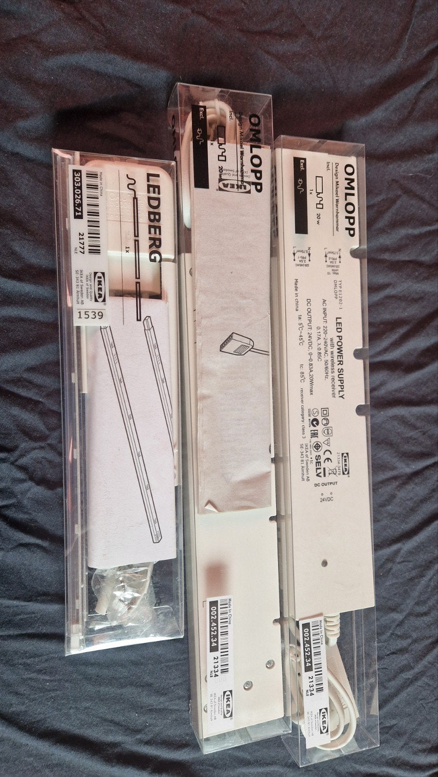 IKEA OMLOPP LED verlichting met LEDBERG en voeding, Ophalen of Verzenden, Nieuw, Wit, IKEA