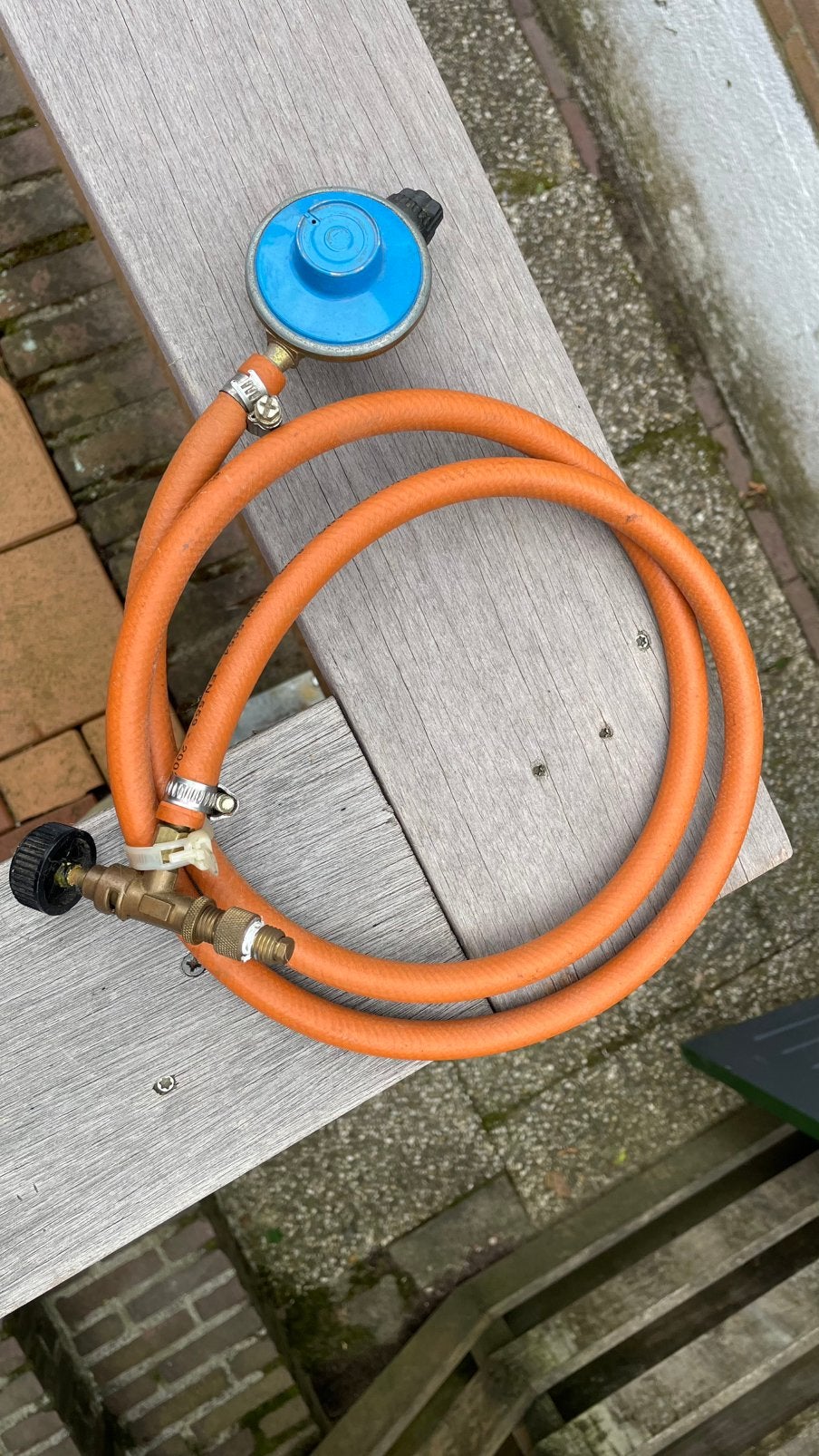 Campinggaz slang inclusief gasverdeler!, Ophalen of Verzenden, Gebruikt
