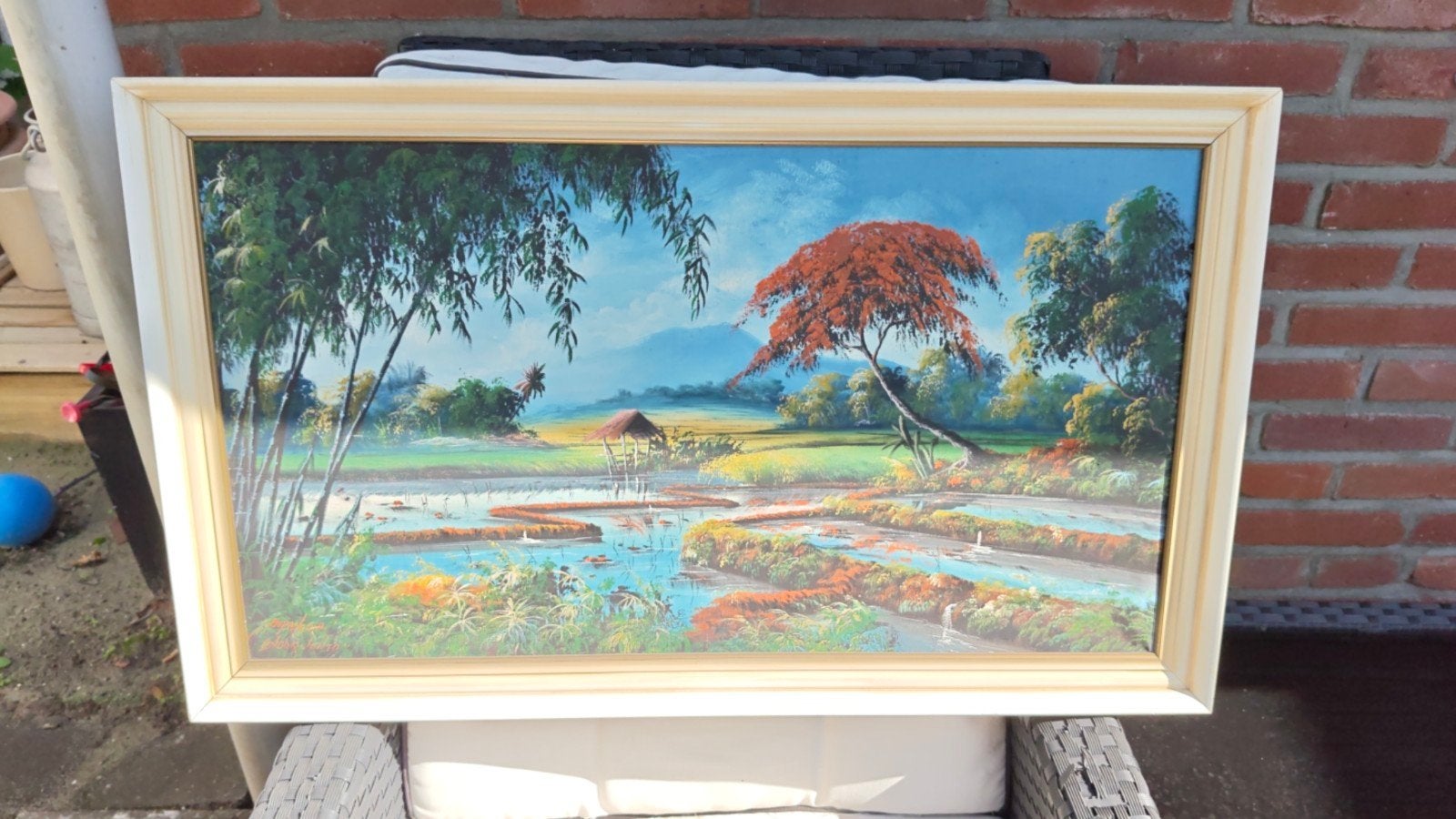 Oosters Landschap Schilderij - Olieverf op Doek, Antiek en Kunst, Ophalen