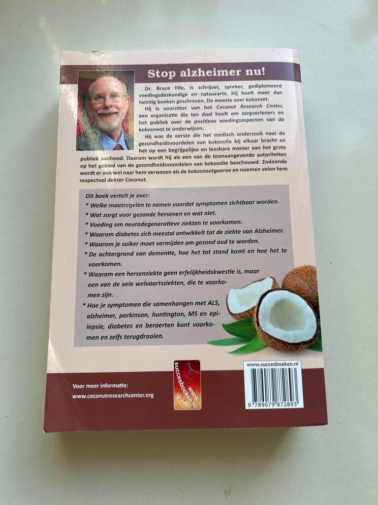 Stop Alzheimer Nu! - Dr. Bruce Fife (Kokosolie), Ophalen of Verzenden, Zo goed als nieuw, Gezondheid en Conditie
