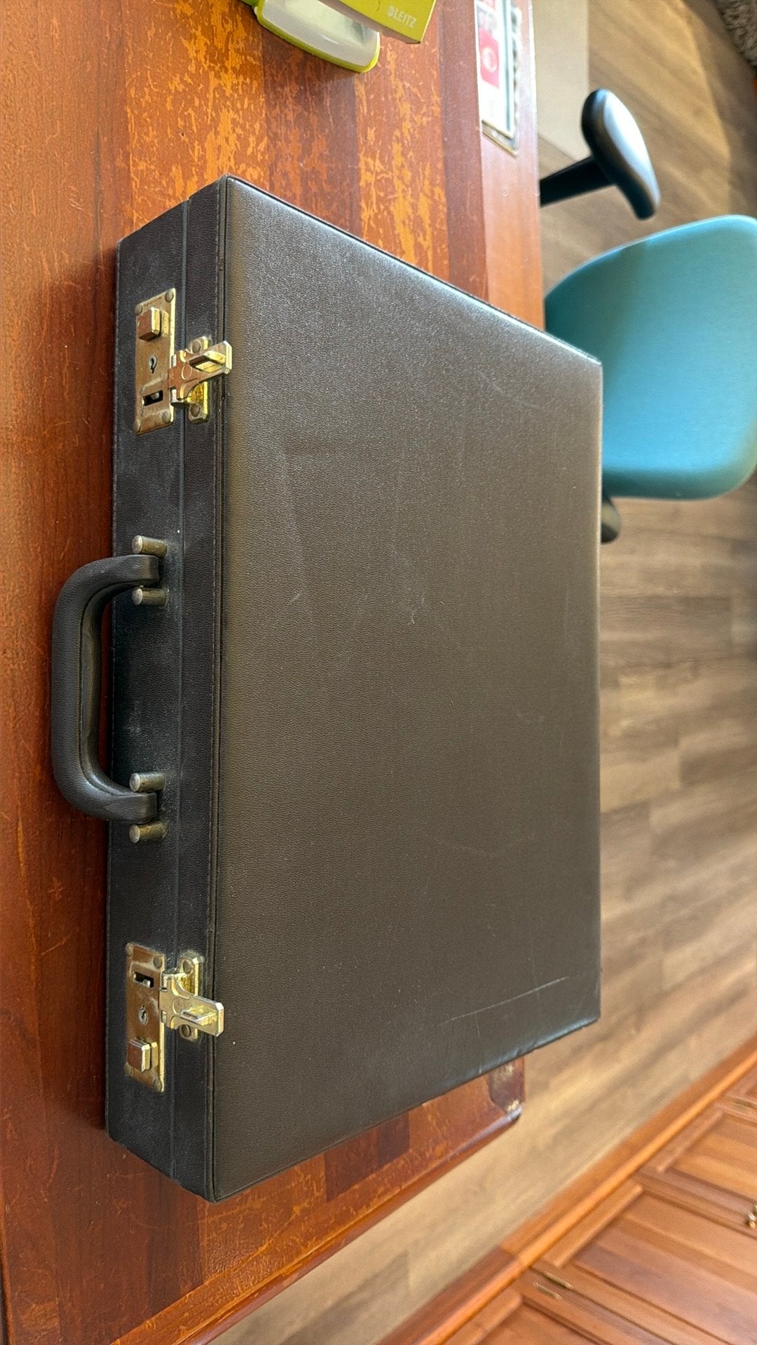 Vintage aktetas / documentenkoffer – zwart – nette staat, Sieraden, Tassen en Uiterlijk, Ophalen, Gebruikt, Minder dan 35 cm, Minder dan 50 cm