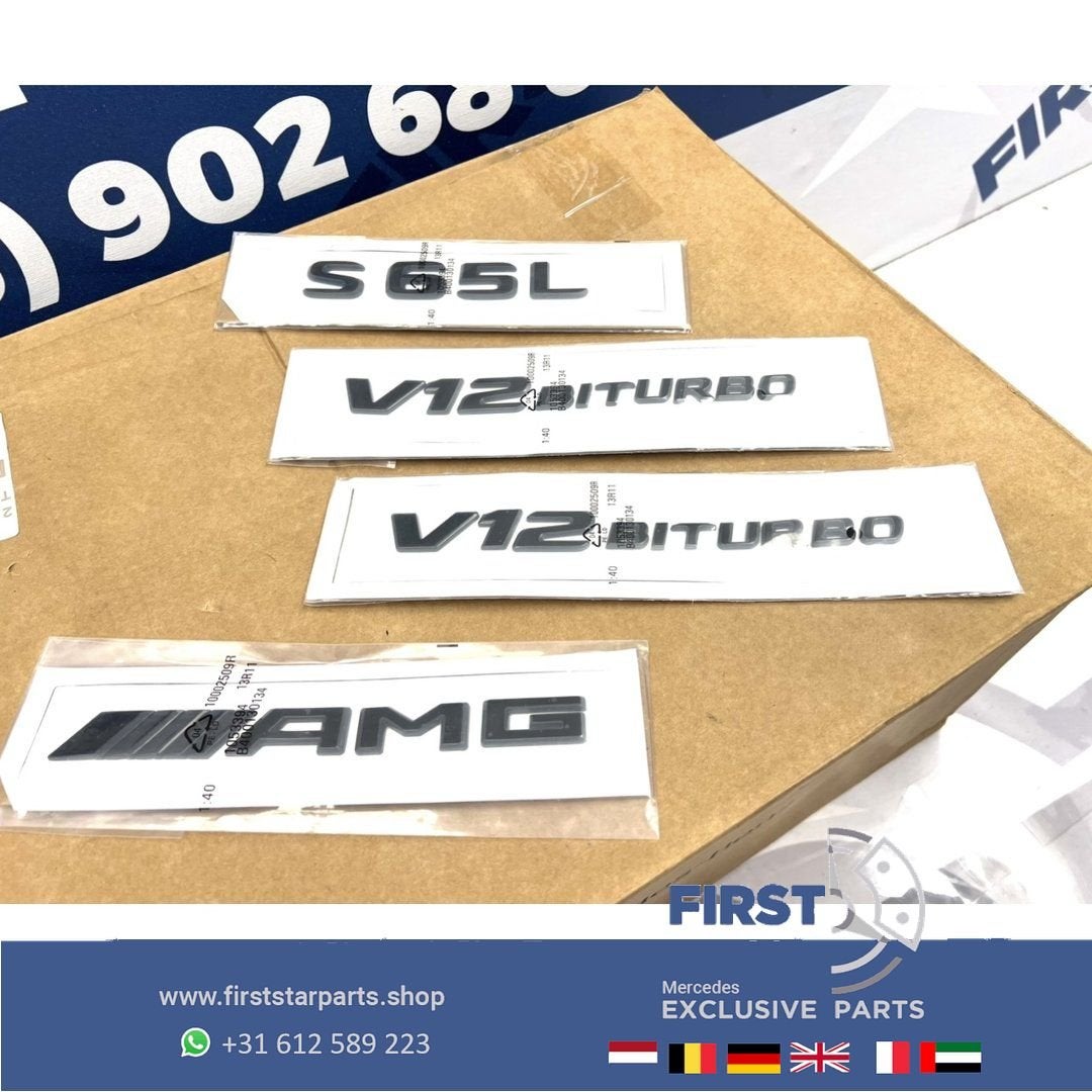 W222 W223 W217 S65 AMG LOGO SET ZWART S 65 L EMBLEMEN SET Me